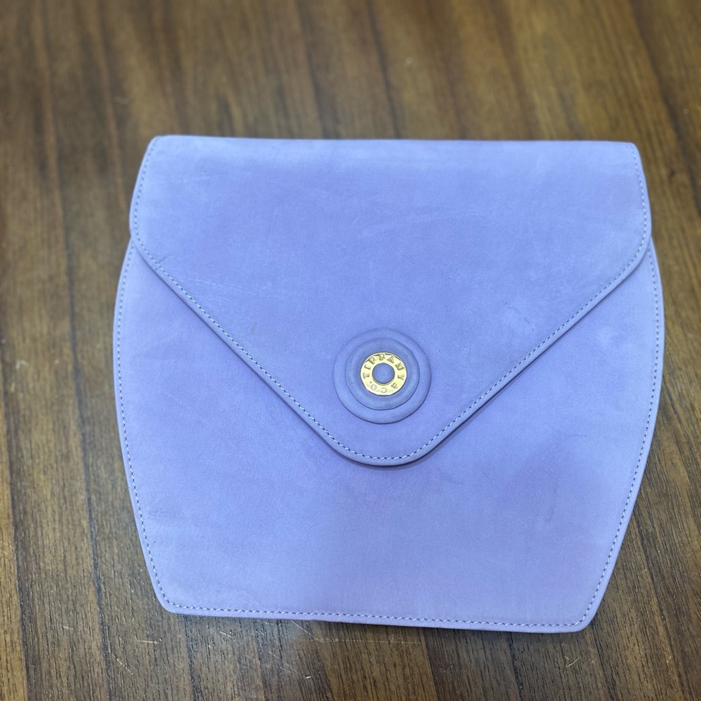 Tiffany & Co. Lavender Suede Envelope Bag with Gold Snap